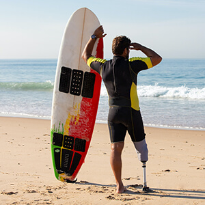 Amputee Disabled Person Surfing