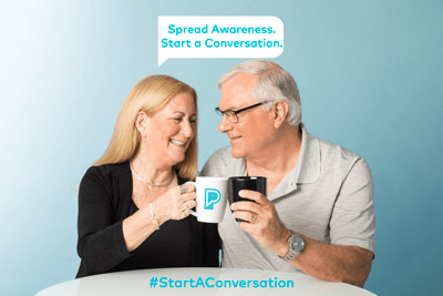 Parkinsons Awareness Month Start a Conversation Two people Talking About Parkinsons