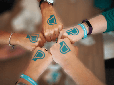 Parkinsons Awareness Month Temporary Tattoo on Hands