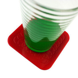 Tenura Anti Slip Silicone Rubber Square Coaster (Pack of 4)