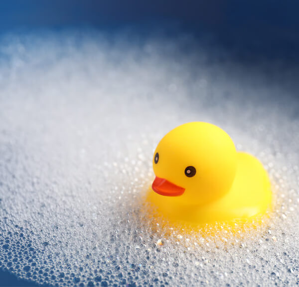 Rubber toys in bath bacterial