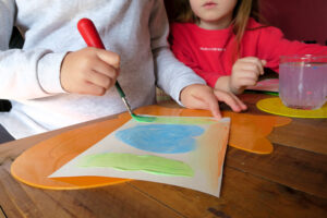 Children Using Tenura non slip Mat for Painting 