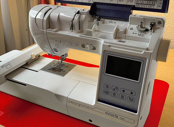 Sewing Machine on Floor Mat