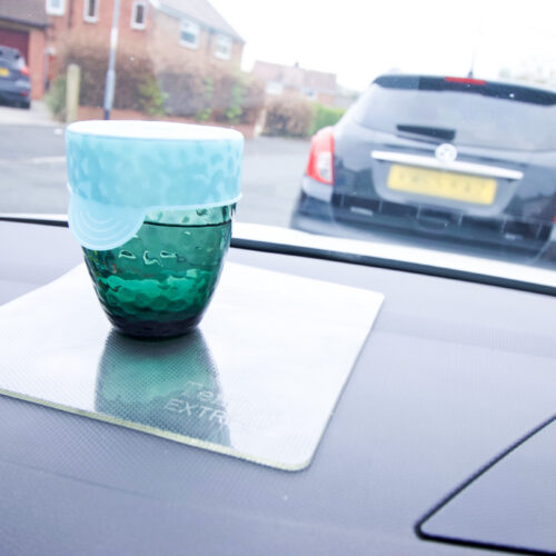 T-EG-1 Clear Extreme Mat Used to Keep Drinks Safe in a Car-4