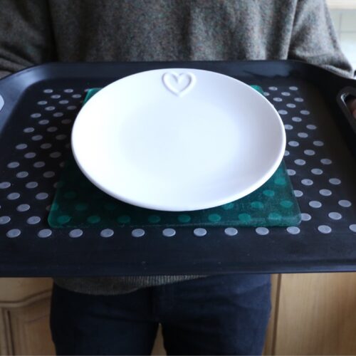 T-EG-1 Clear Extreme Mat Used as a Tray Liner with Plate-1