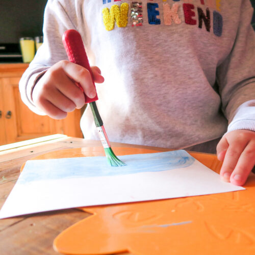 T-C-2-Orange-Cat-Childrens-Mat-Childrens-Product-Child Painting-2