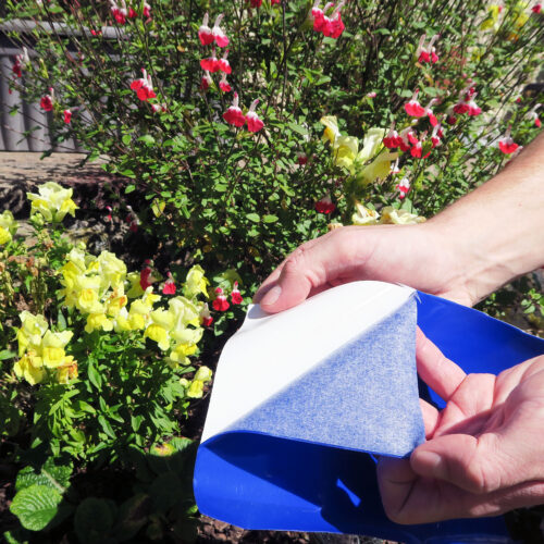 Blue Grip Roll-Being Peeled-Gardening Background
