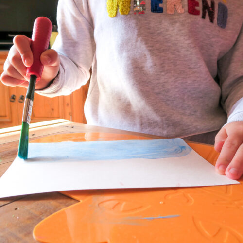 T-C-2-Orange-Cat-Childrens-Mat-Childrens-Product-Child Painting-1