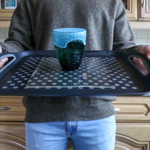 T-EG-1 Clear Extreme Mat Used as a Tray Liner with Cup & CupCap-6