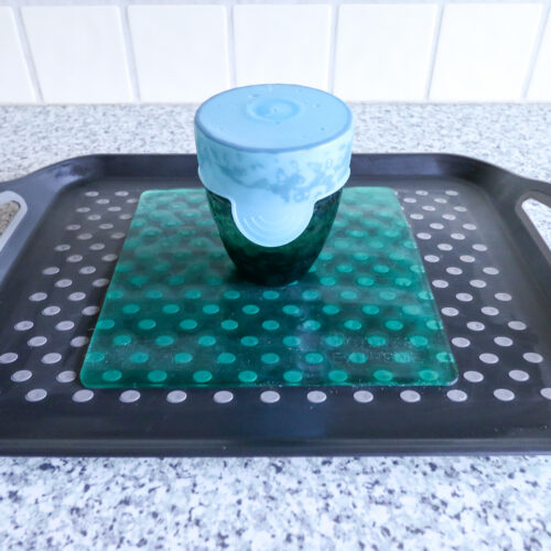 T-EG-2 Green Extreme Mat Used as a Tray Liner with Cup & CupCap-2