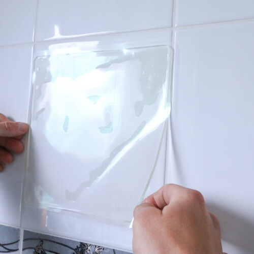 T-EG-1 Clear Extreme Mat Being Applied to Tiled Wall-2
