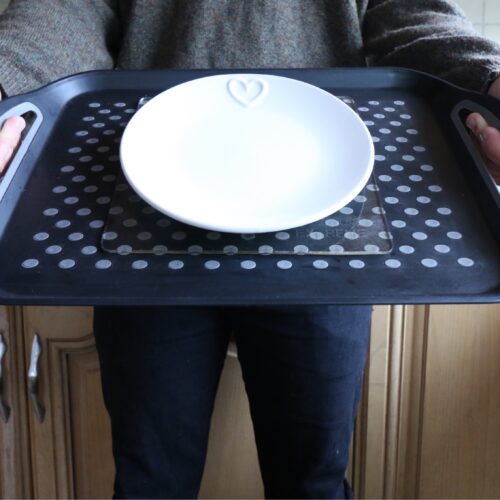T-EG-1 Clear Extreme Mat Used as a Tray Liner with Plate-3