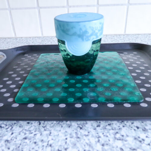 T-EG-2 Green Extreme Mat Used as a Tray Liner with Cup & CupCap-3