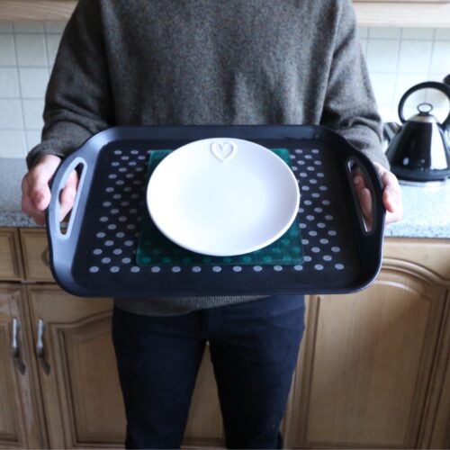 T-EG-1 Clear Extreme Mat Used as a Tray Liner with Plate-5