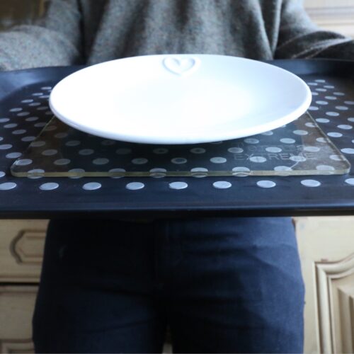 T-EG-1 Clear Extreme Mat Used as a Tray Liner with Plate-2