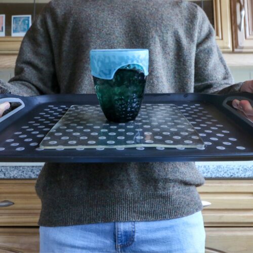 T-EG-1 Clear Extreme Mat Used as a Tray Liner with Cup & CupCap-5