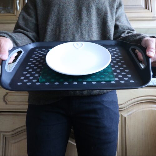 T-EG-1 Clear Extreme Mat Used as a Tray Liner with Plate-6