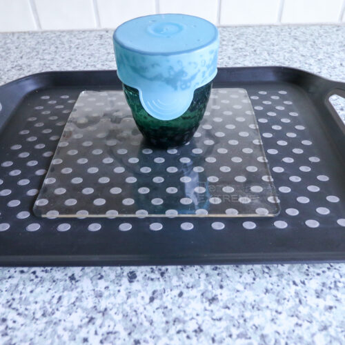 T-EG-1 Clear Extreme Mat Used as a Tray Liner with Cup & CupCap-3