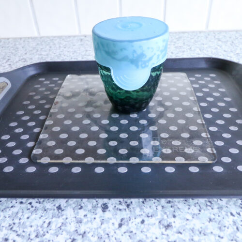 T-EG-1 Clear Extreme Mat Used as a Tray Liner with Cup & CupCap-1