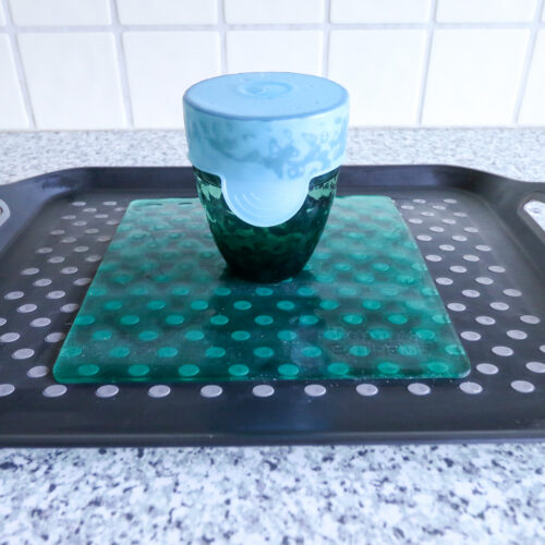 T-EG-2 Green Extreme Mat Used as a Tray Liner with Cup & CupCap-1