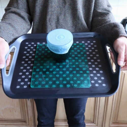T-EG-2 Green Extreme Mat Used as a Tray Liner with Cup & CupCap-5